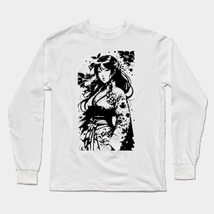 Anime Girl With Kimono 04 Long Sleeve T-Shirt